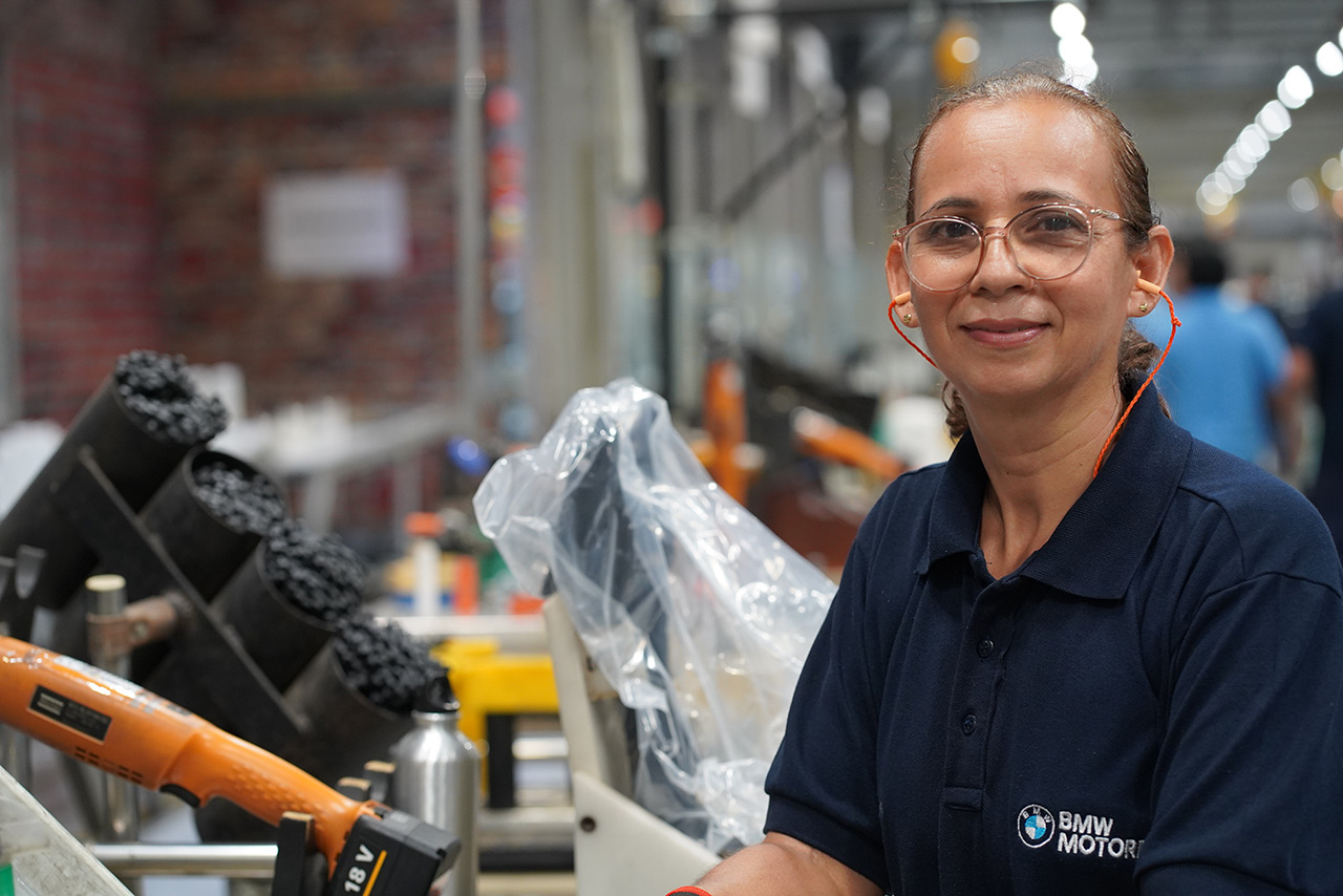 Employee at the Manaus assembly plant in Brazil.