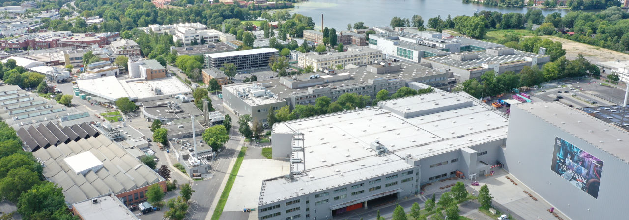 Aerial view of the BMW Group plant in Berlin.