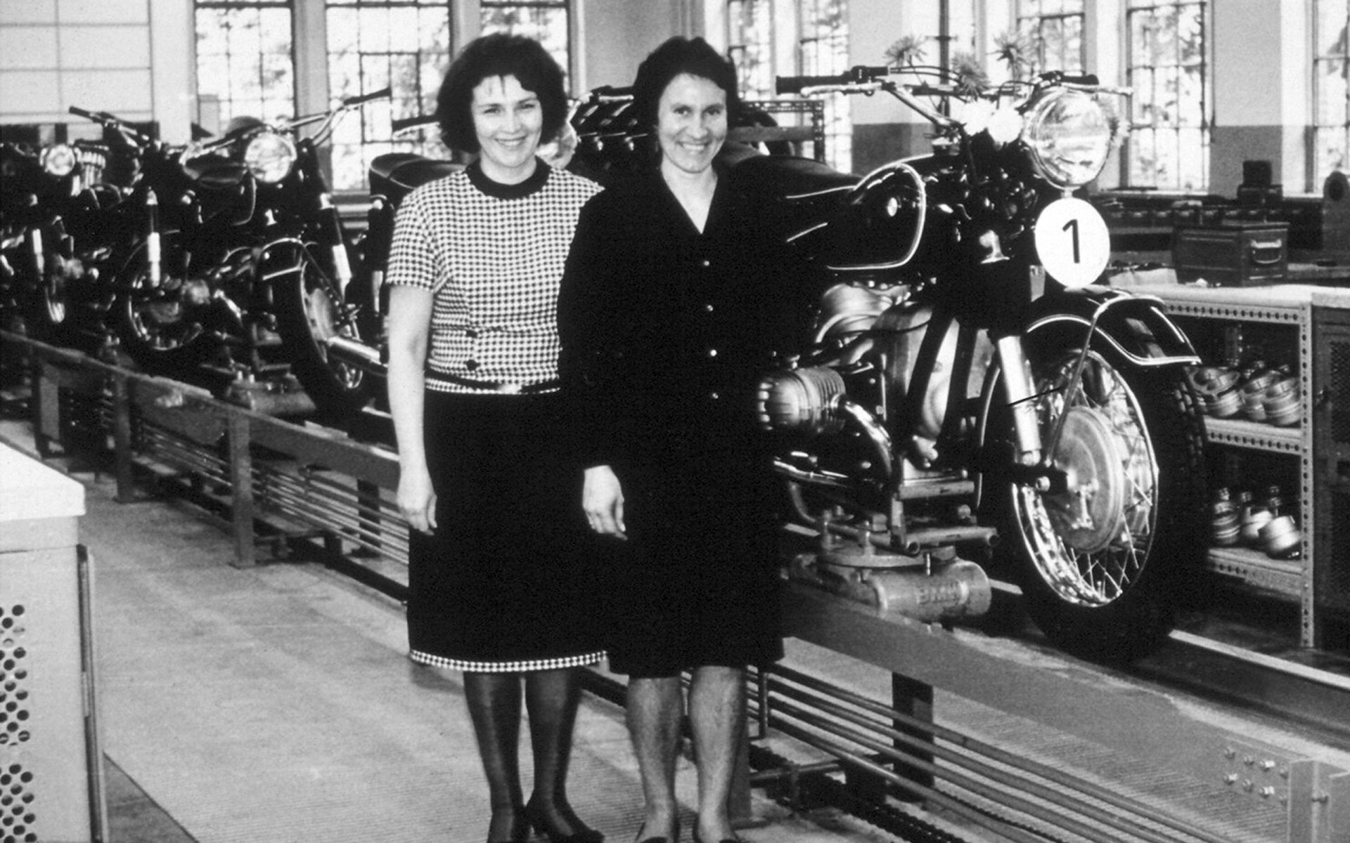 First BMW motorcycle R60/2 rolls off the line at the Berlin plant