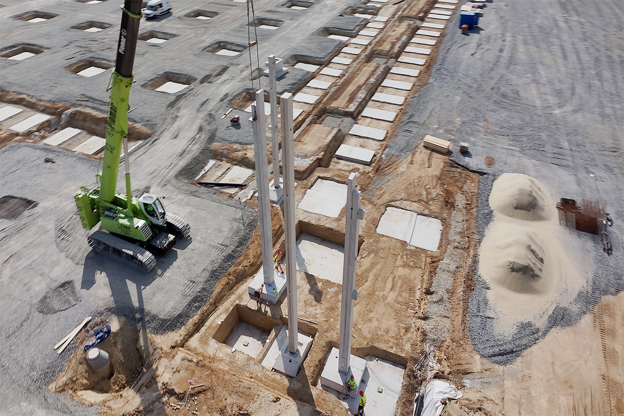 Hochbau des neuen Montagewerks für Hochvoltbatterien