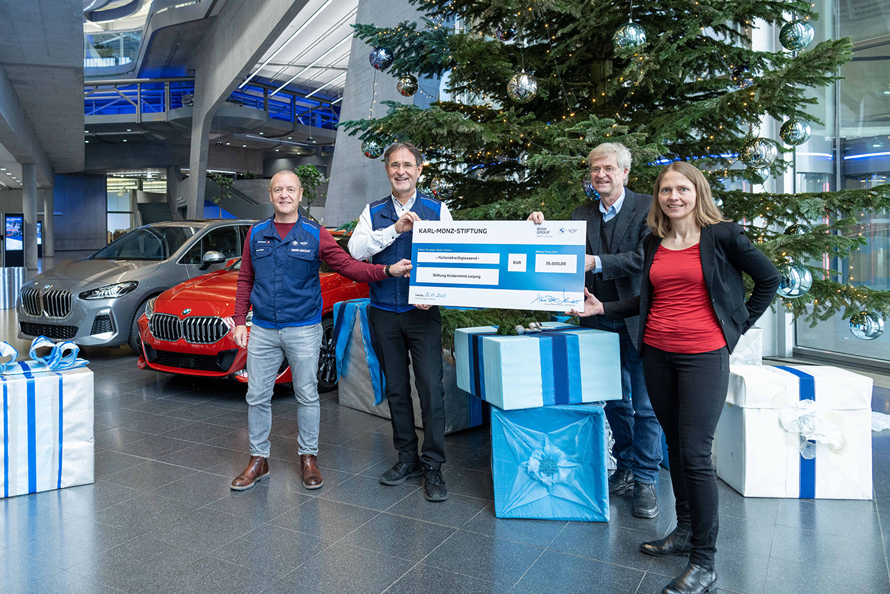 BMW Group Werk Leipzig und BMW nahe Karl-Monz-Stiftung spenden 35.000 Euro an die Stiftung Kinderklinik Leipzig.