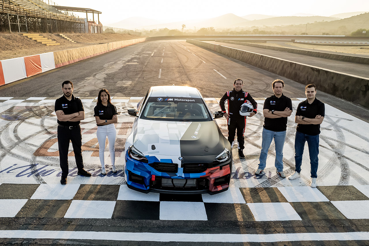 Mexican BMW racing team on a racetrack
