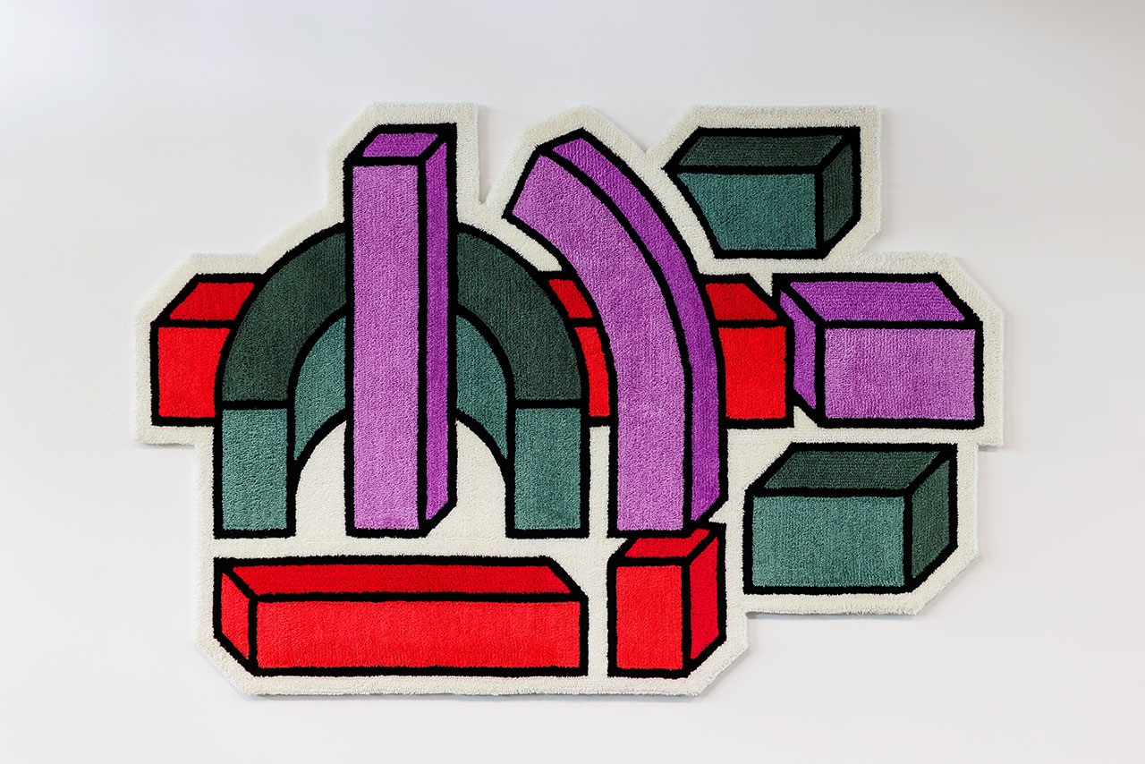 Abstract image made of building blocks in different shapes