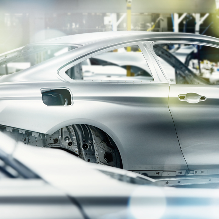 BMW car body on the production line.