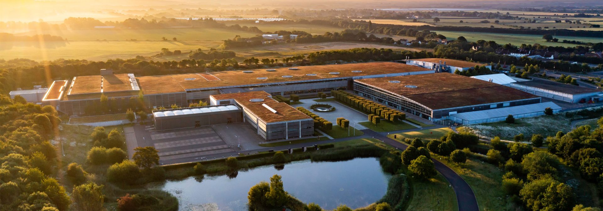 Aerial view of the Rolls-Royce Plant at Goodwood.
