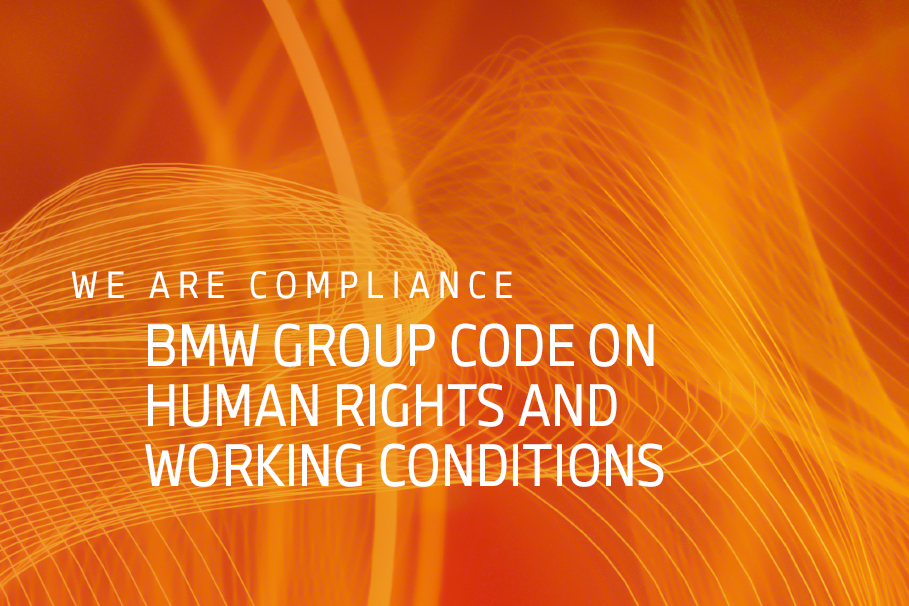 Poster with the BMW Group's commitment to human rights