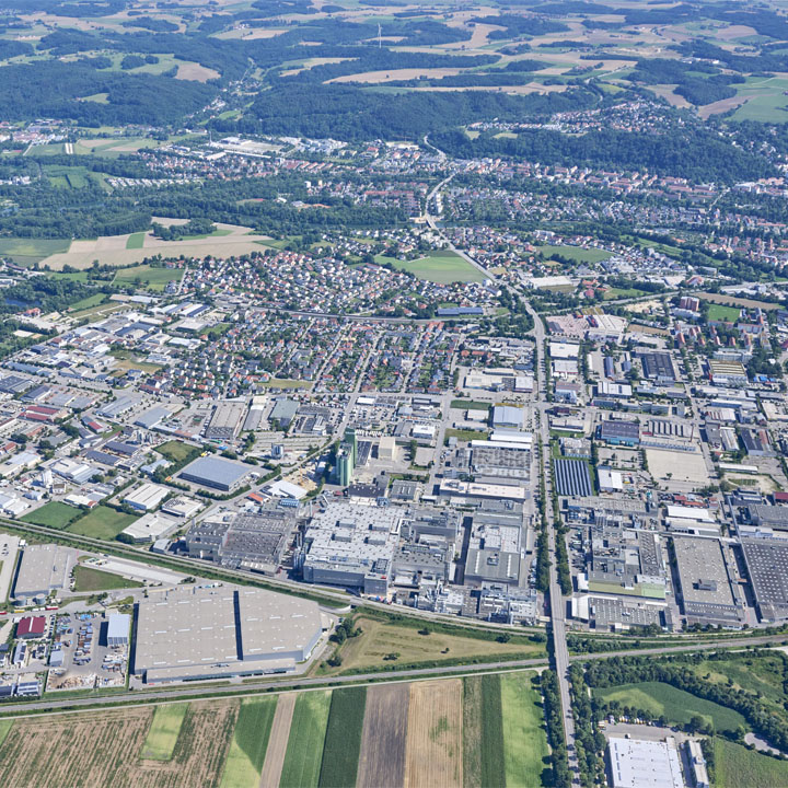 Aerial view of the BMW plant in Landshut