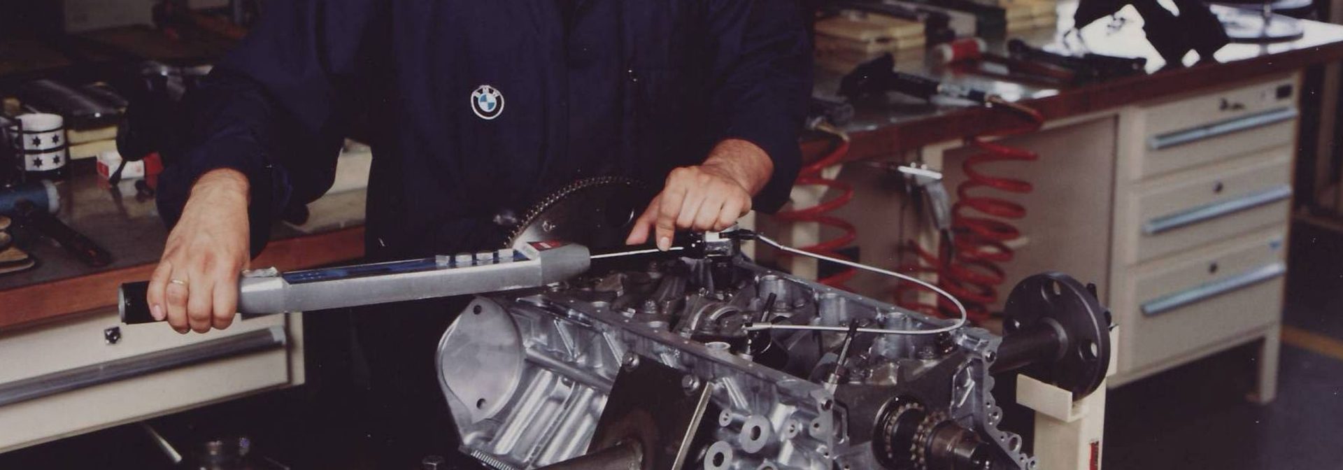 Factory employee in the materials testing laboratory