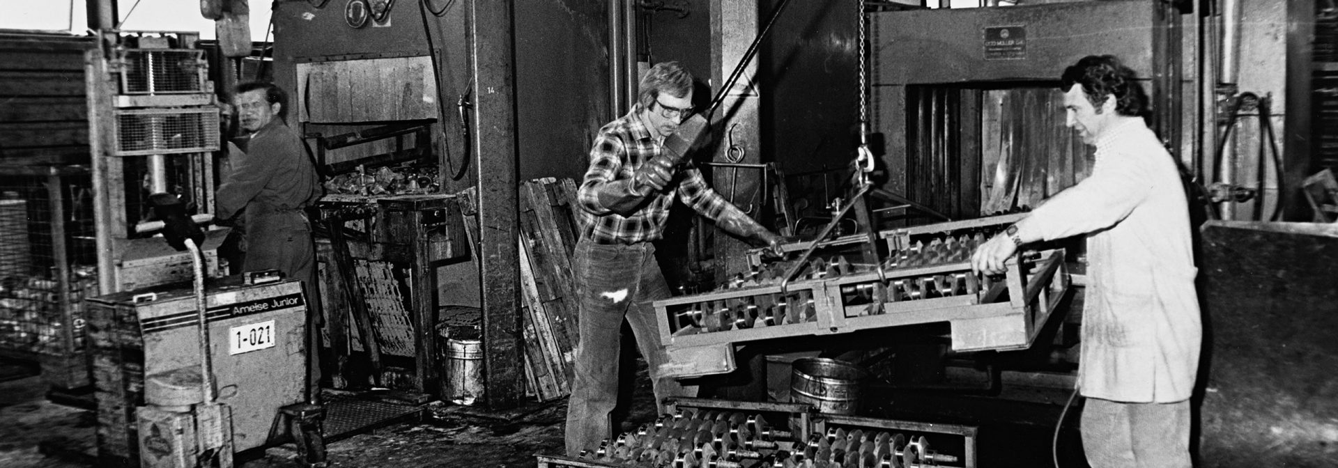 Factory worker in plastics production