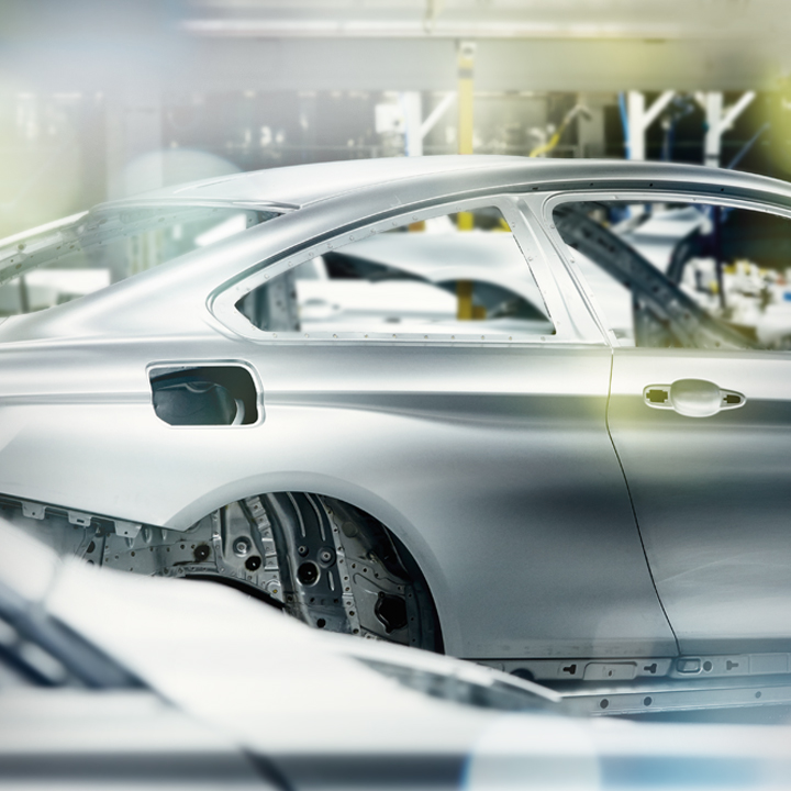 BMW car body on the production line.