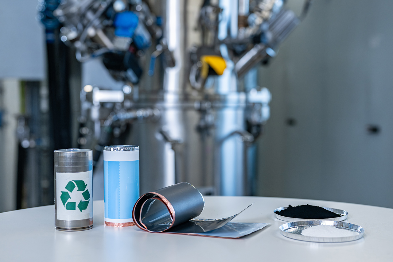  Raw materials from battery cells for direct recycling.