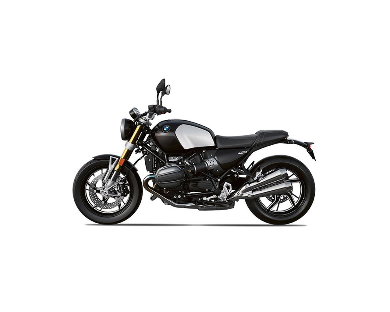 Black and silver BMW R12 nineT