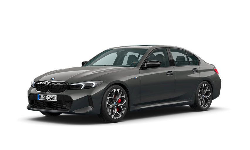 Dark grey BMW 3 Series.
