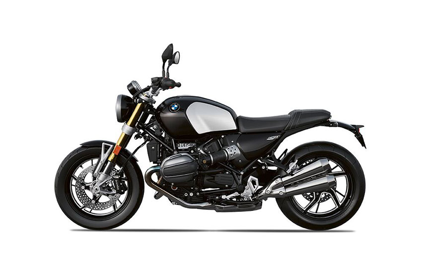 Black and silver BMW R12 nineT
