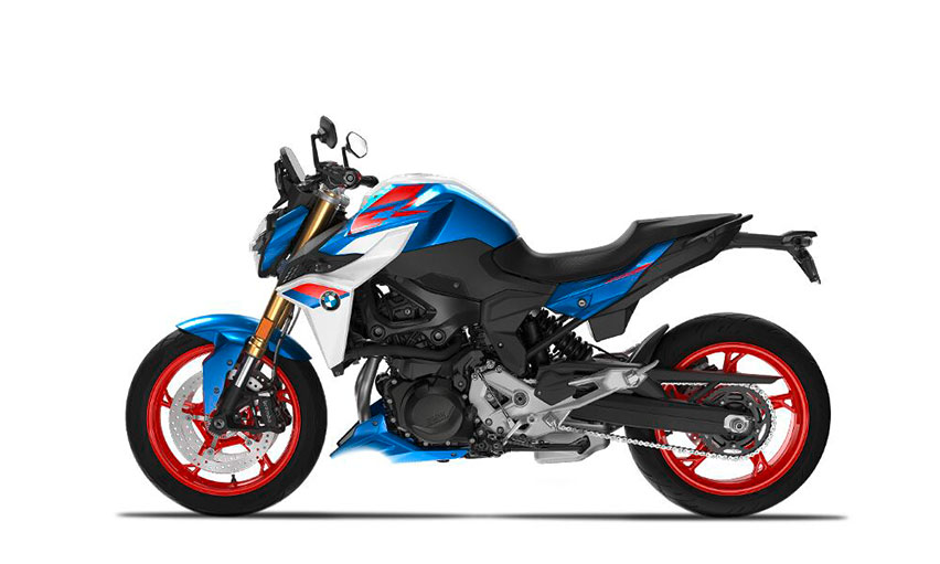 Blue, white and black BMW F 900 GS Adventure