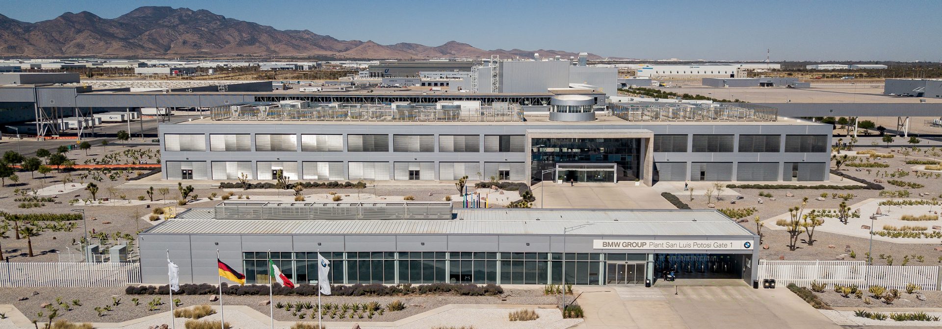 Entrance to the BMW Group plant in San Luis Potosí