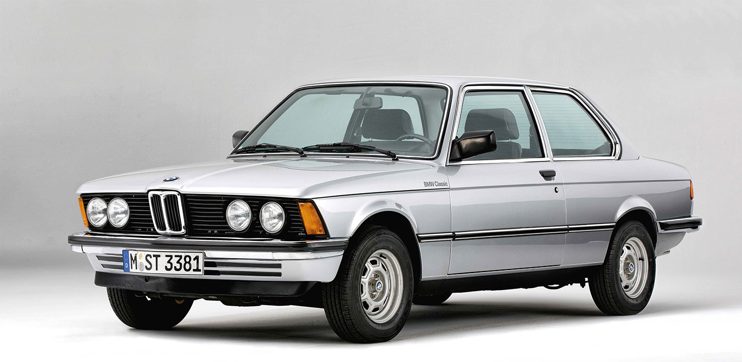 First generation BMW 3 series with silver paint