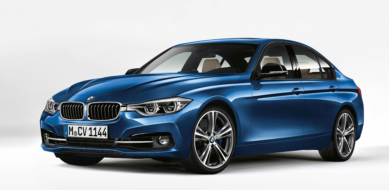 Sixth generation BMW 3 series in blue