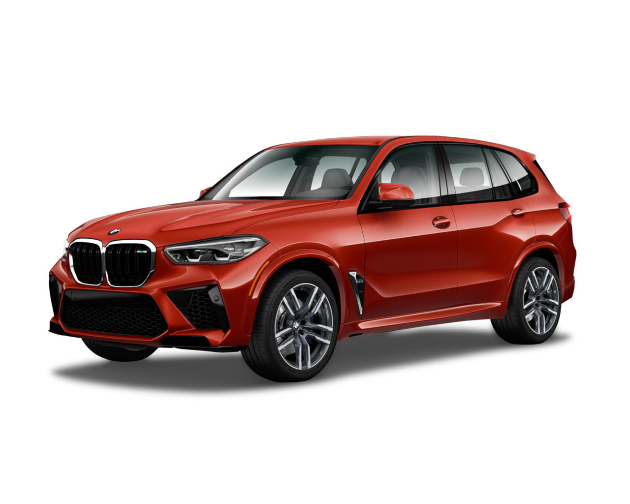 BMW X5 M Toronto Red Metallic on white background. 