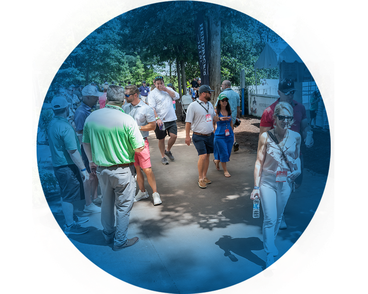 People walking on golf course