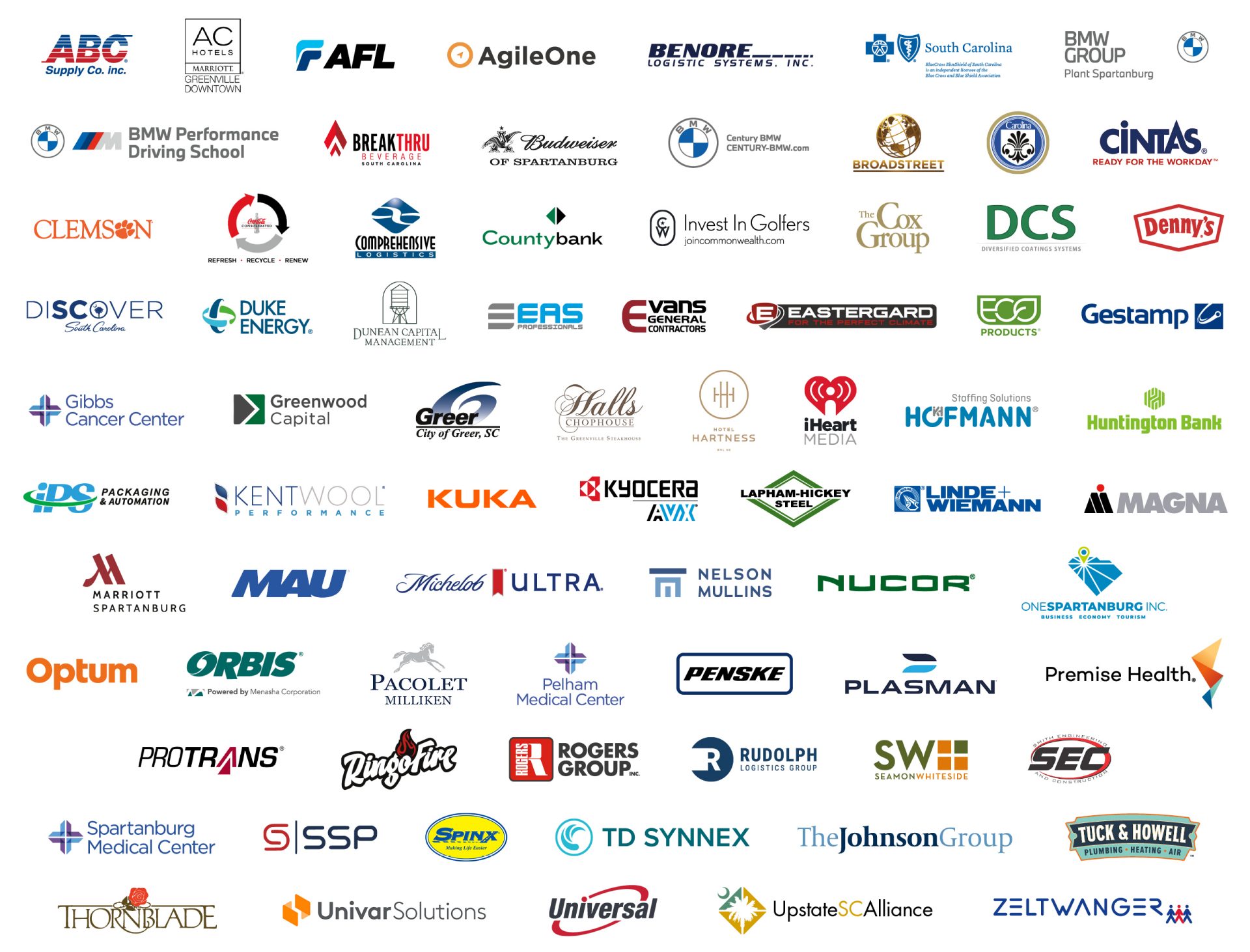 Sponsors logo collage. 