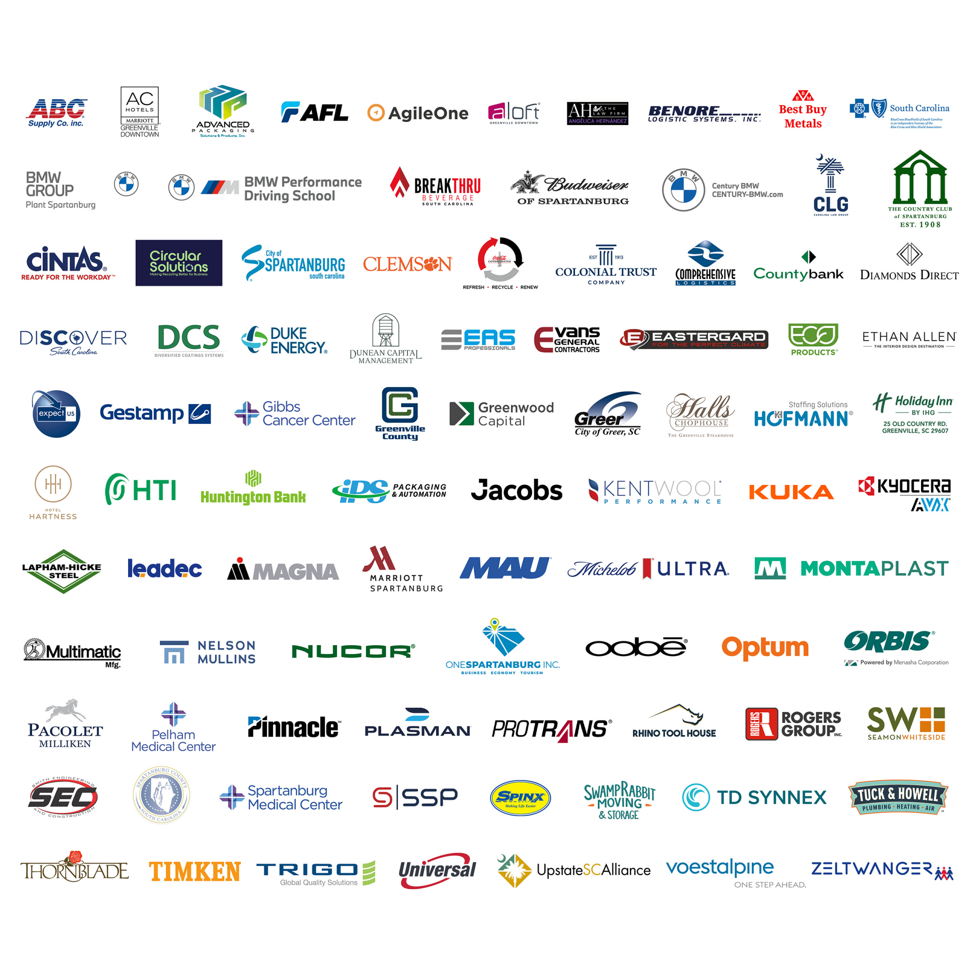 Sponsors logo collage. 