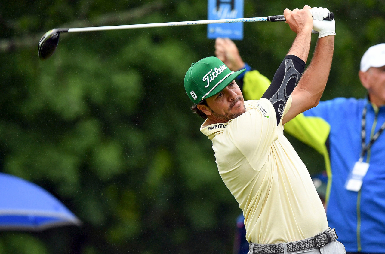 Oscar Fraustro hits from the 1st tee during the final round of the BMW Charity Pro-Am at Thornblade Club in Greer Sunday, June 9, 2019. [BART BOATWRIGHT/FOR THE SPARTANBURG HERALD-JOURNAL]