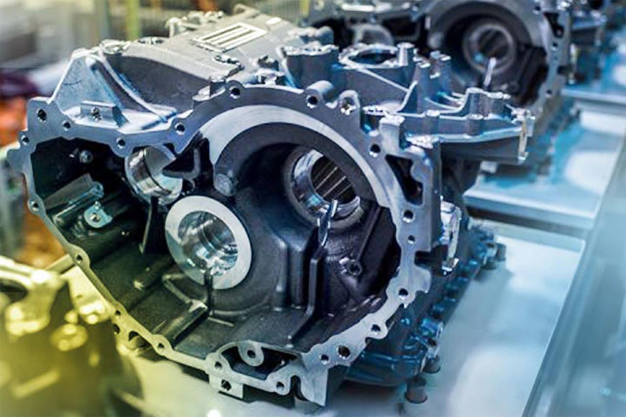  Gearbox for an electric vehicle in the production line.