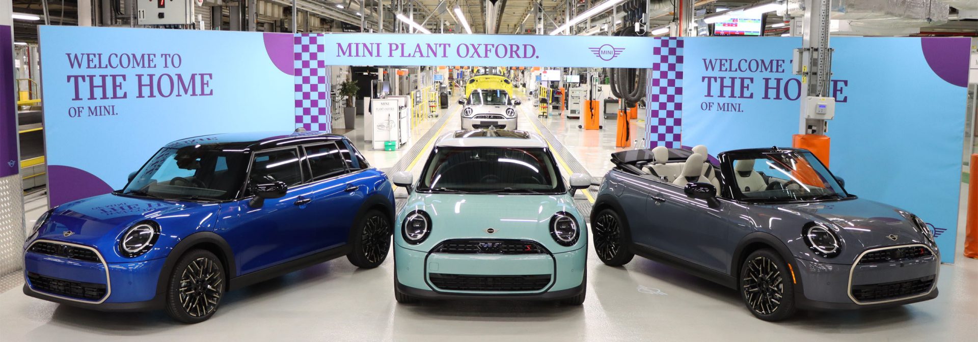 Three MINI Cooper at the MINI Plant in Oxford