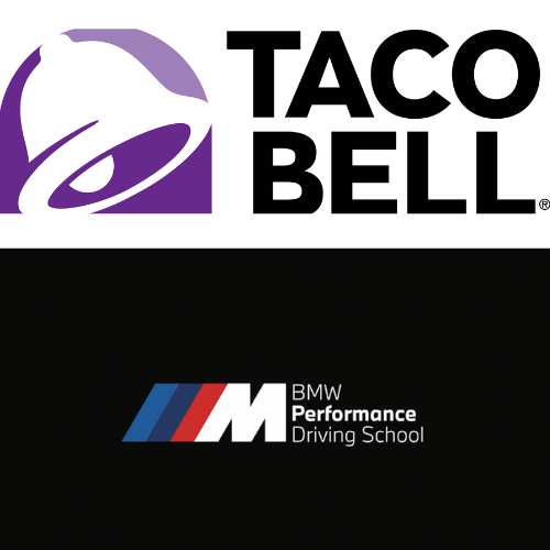 BMW Performance Driving School Logo and Taco Bell Logo